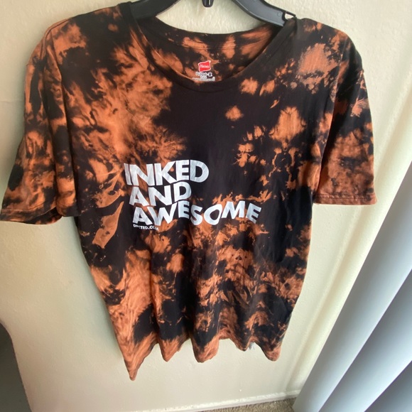Hand bleach tie dye T-shirt